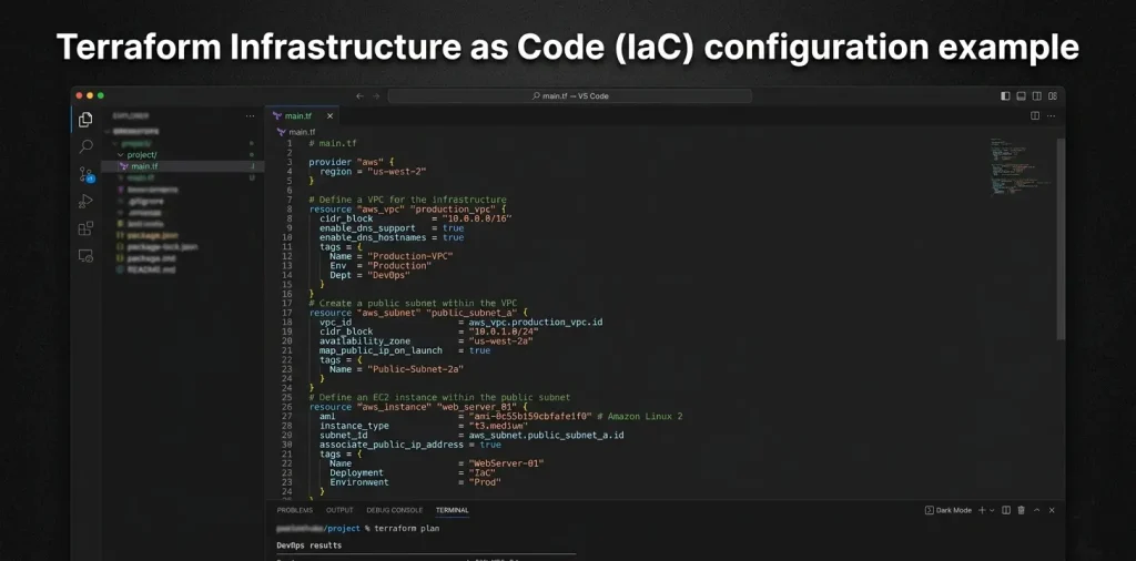 Terraform Infrastructure as Code (IaC) configuration example