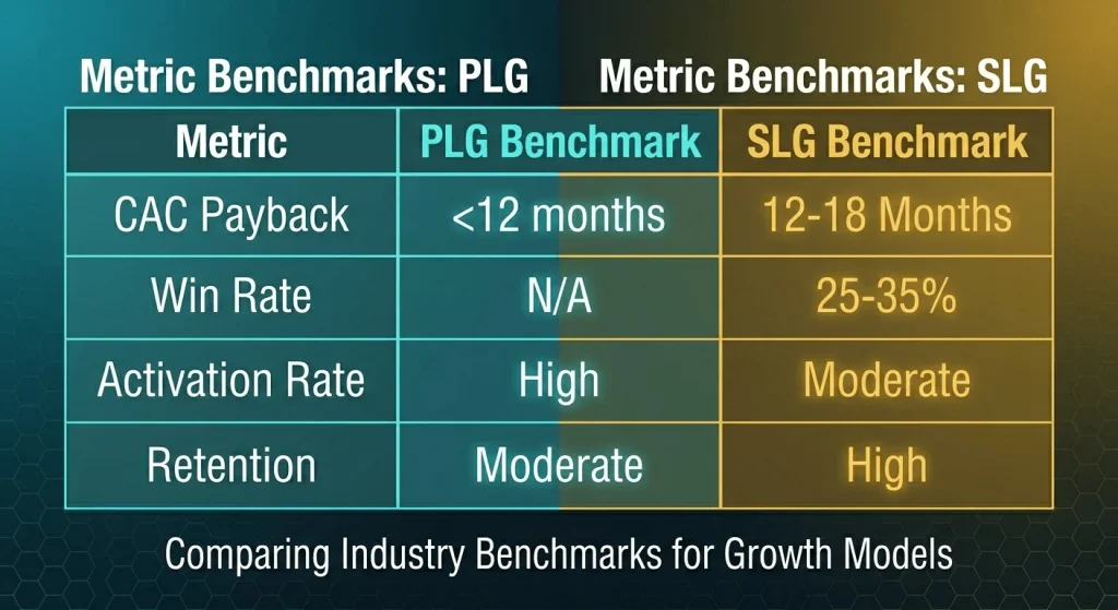 infographic Metric Benchmarks for PLG and SLG